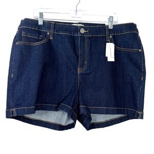 Lane Bryant NWT Women's Midi-Rise Dark Blue Denim Midi Shorts Plus Size 20